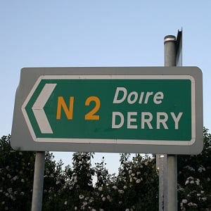 Derry road sign
