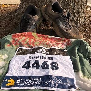 Shoes and marathon race bib